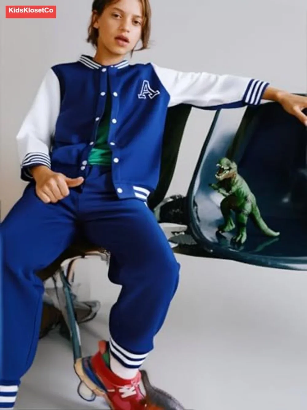 Boys Color Block Button Down Shirt and Jogger Pants Set